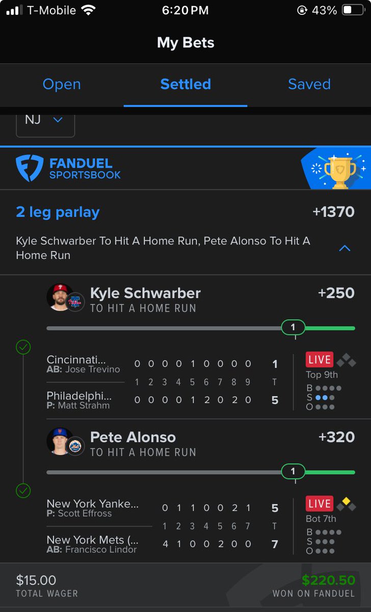 Bc9ReeN's tweet image. 🏆 finally hit a hr parlay.. im on fire today
