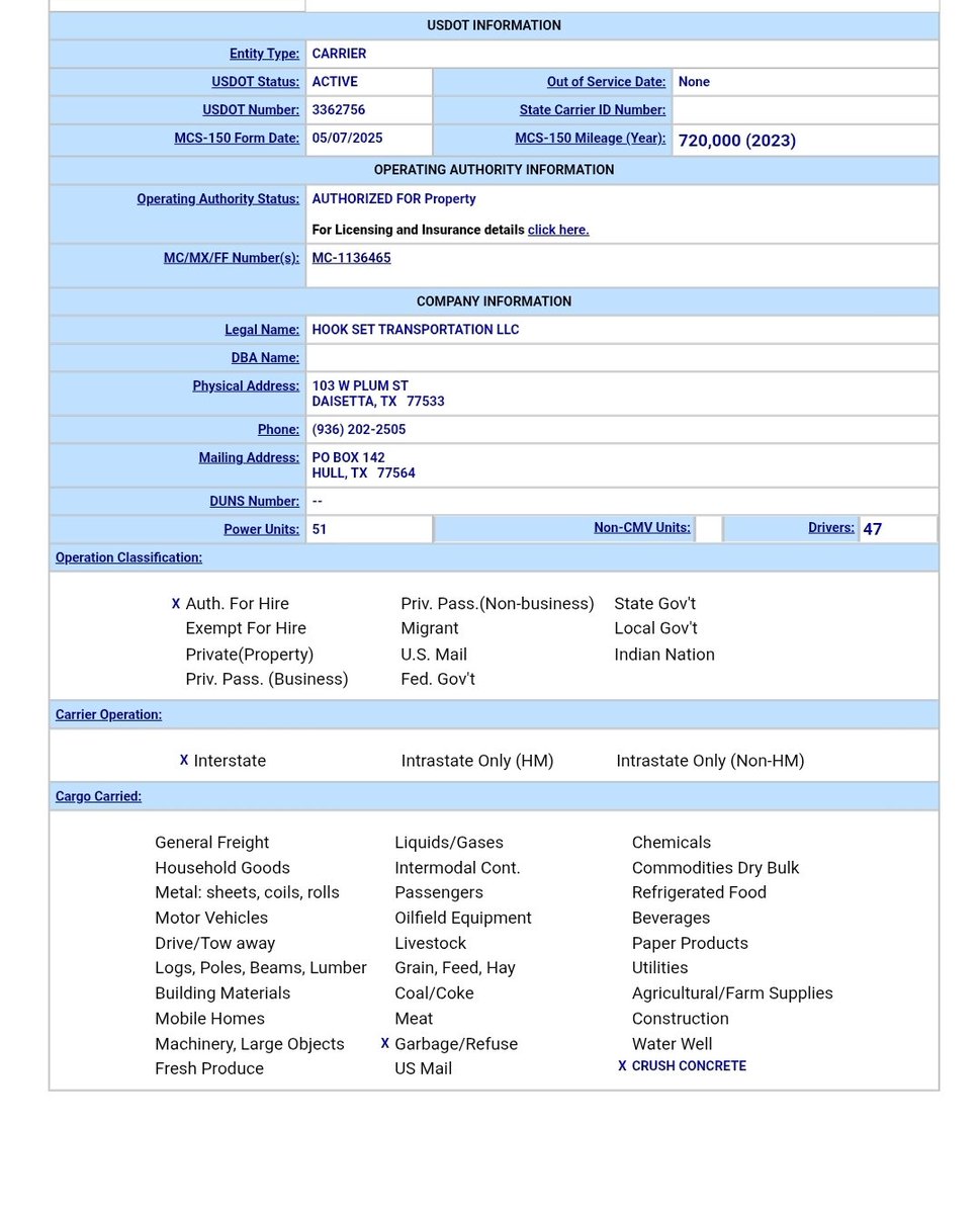 Billie Nelson (@mamabenergy2) on Twitter photo <a href="/tomaskenn/">Thomas Kennedy</a> Hook Set Transportation LLC
Active
Authorized
safer.fmcsa.dot.gov/query.asp
If you click the link, you can input any USDOT number <a href="/tomaskenn/">Thomas Kennedy</a> Hook Set Transportation LLC
Active
Authorized
safer.fmcsa.dot.gov/query.asp
If you click the link, you can input any USDOT number