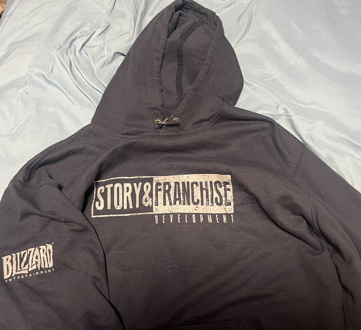 Latest find: a hoodie from the ever great Story and Franchise Team at Blizzard so I can be that much closer to impersonating an employee and convincing everyone into believing the episode VI player cerebrate becoming Izsha’s consciousness is canon.
