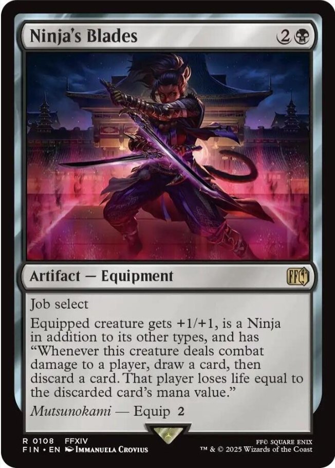 Stupidly efficient 2 card synergy just saw in action in my deck. Golbez dragging stuff back that i was chucking with ninja blade for rinse repeat beatings. Was discarding filigree angel (8 cmc) every turn then getting at back on endstep. Dumb stuff lol