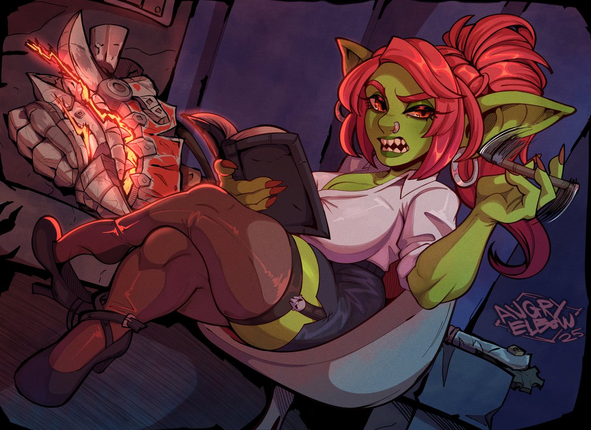 nastyelbow's tweet photo. Tabatha Brassbombs for @Fluphle because their goblin is just kinda top tier that's it that's all i've got no more notes https://t.co/RBBP2AaqJW