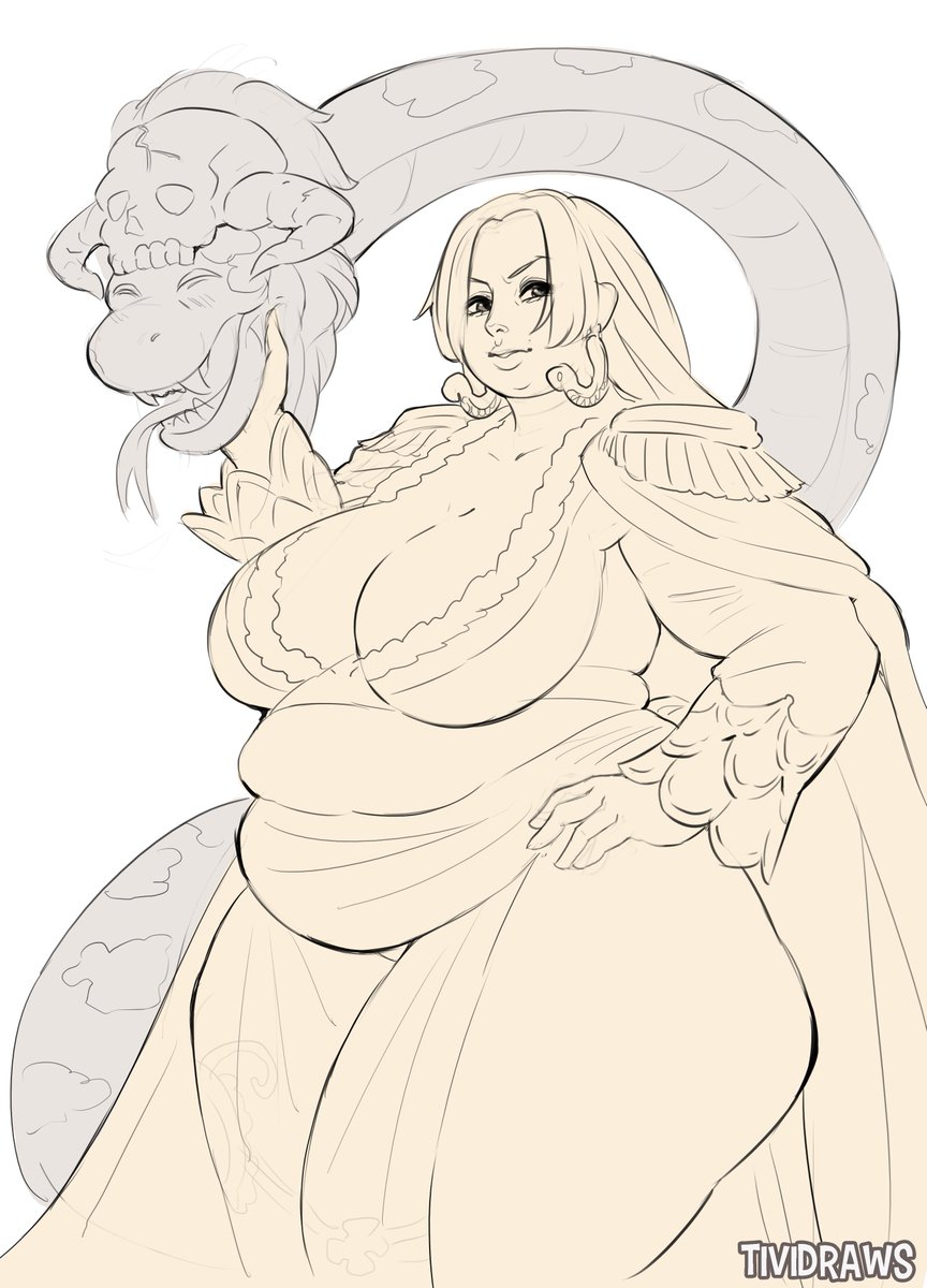 Chubby Boa Hancock sketch 🐍 

She might be my favourite One Piece drawing I did so far. Love the character!
 
#OnePiece #boahancock #chubby #animeart