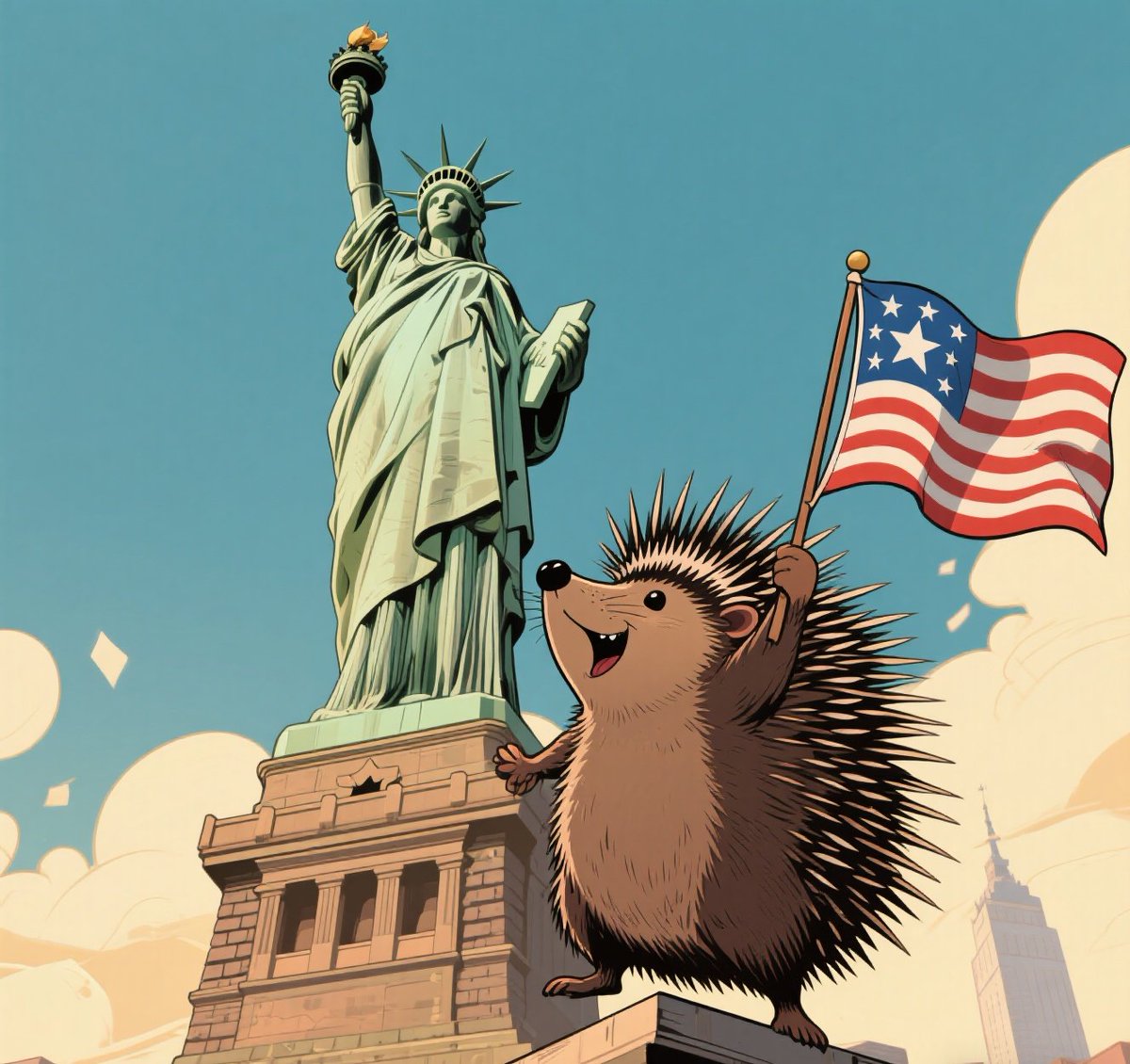 sin3ull's tweet photo. @elonmusk @LLMSherpa The mascot is obviously the porcupine, right? https://t.co/MQ6pSTxKut