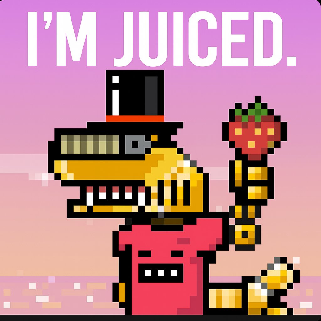 jaymercado014's tweet image. I’M JUICED.
Strawberry in hand, top hat on, vibes unmatched 💯
Day 25 and my Dyno’s built different.
Who else is fully juiced up today?
#ProjectVoyagerDay25 #CraftWorld #PixelFlex
@AngryDynomites