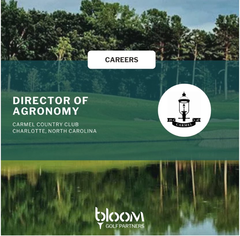 bloom_golf's tweet image. A unique opportunity at Carmel Country Club in Charlotte, NC for a passionate Director of Agronomy - bloomgolfpartners.com/careers/direct…