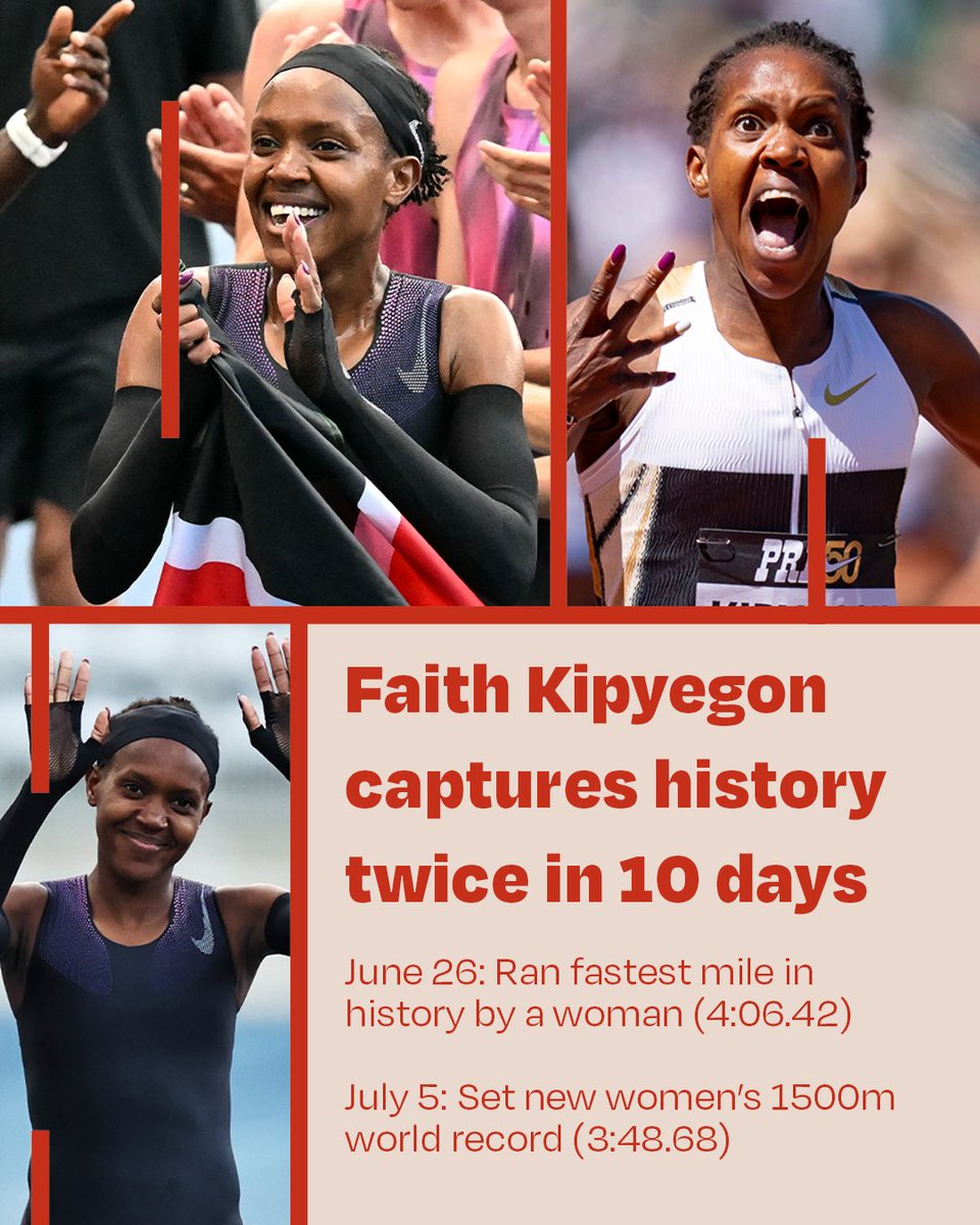 OnHerTurf's tweet image. It鈥檚 Faith Kipyegon鈥檚 world and we鈥檙e just living in it! 馃槻 #Pre50