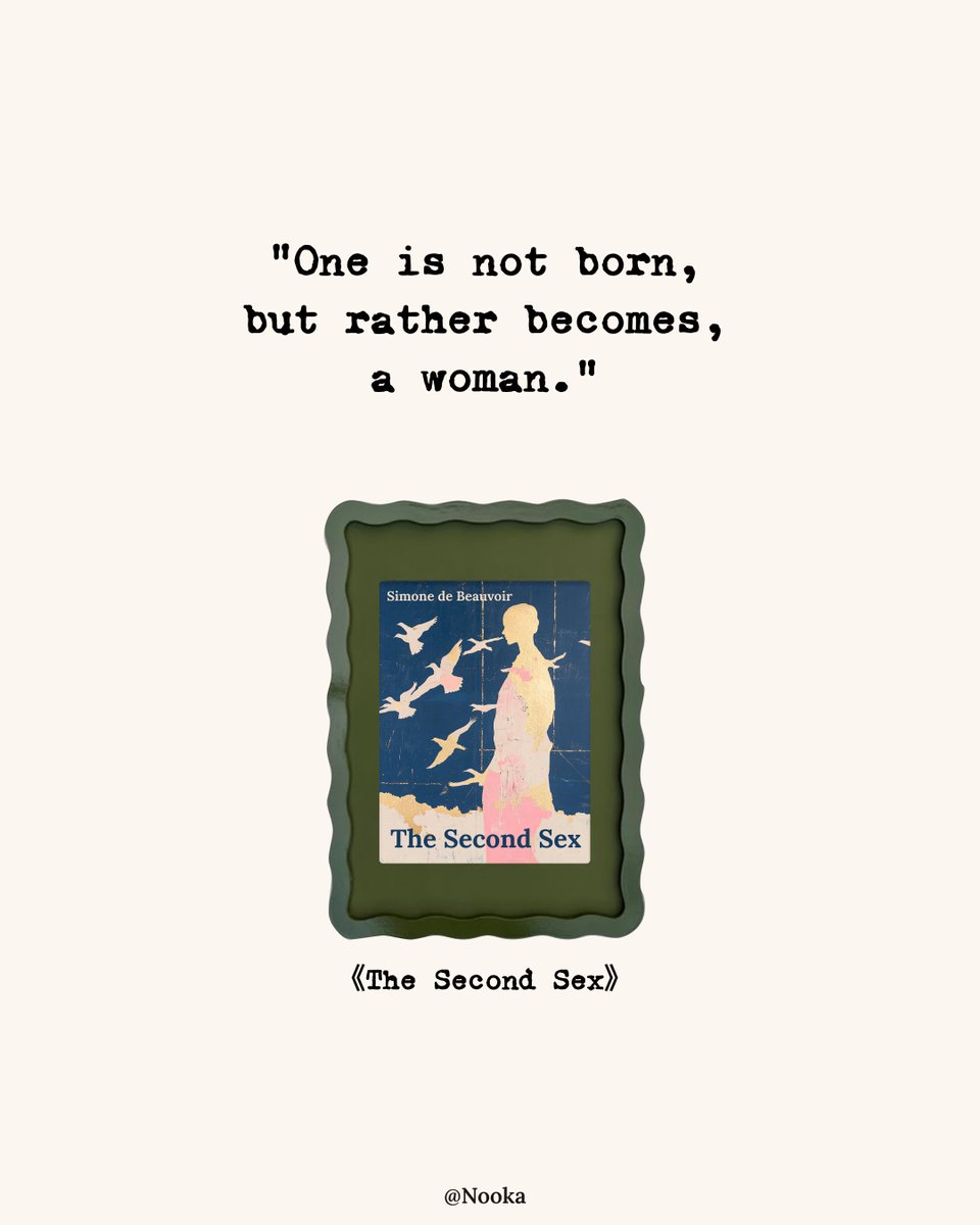 NookaApp's tweet photo. Not born, but becoming.
A classic that still empowers.
🎧 The Second Sex, now on Nooka.

#Nooka #Nookaapp #Nookamoments #Selfdevelopment #AI  #feminist #femalewriter #audiobook #EdTech #TheSecondSex #FeministVoices #WomenWhoThink #SimoneDeBeauvoir