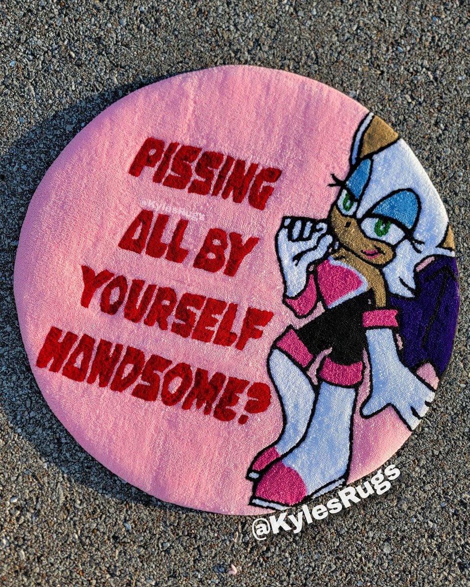 KylesRugs's tweet photo. Rouge says a real man loves his woman every day of the month 🥰♥️ #RougeTheBat #TuftedRug #RugMaking #CustomRug https://t.co/VQcc0jKy29