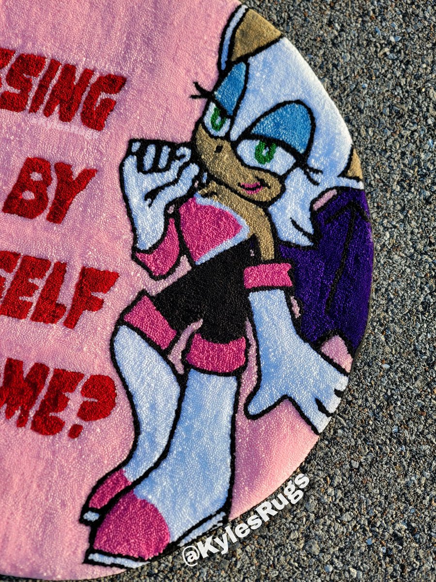 KylesRugs's tweet photo. Rouge says a real man loves his woman every day of the month 🥰♥️ #RougeTheBat #TuftedRug #RugMaking #CustomRug https://t.co/VQcc0jKy29