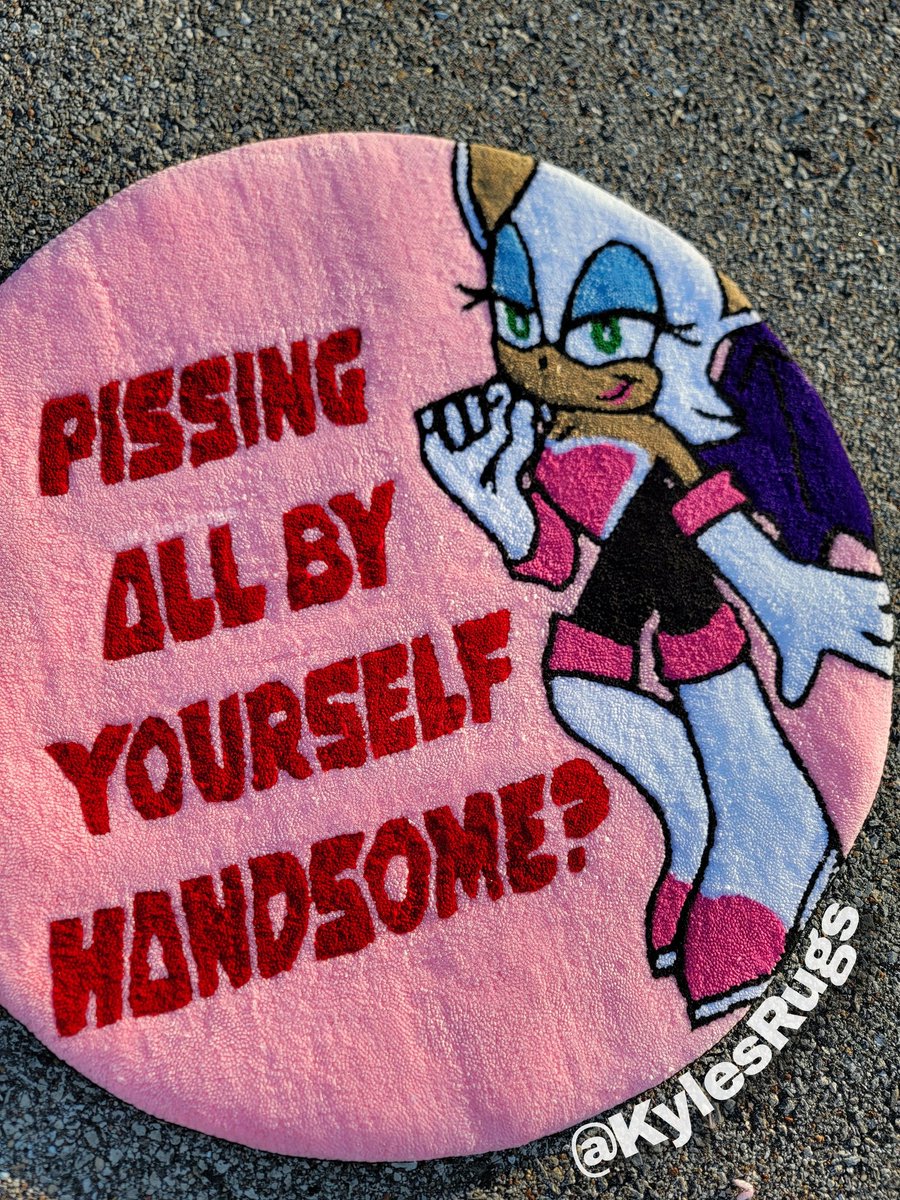 KylesRugs's tweet photo. Rouge says a real man loves his woman every day of the month 🥰♥️ #RougeTheBat #TuftedRug #RugMaking #CustomRug https://t.co/VQcc0jKy29