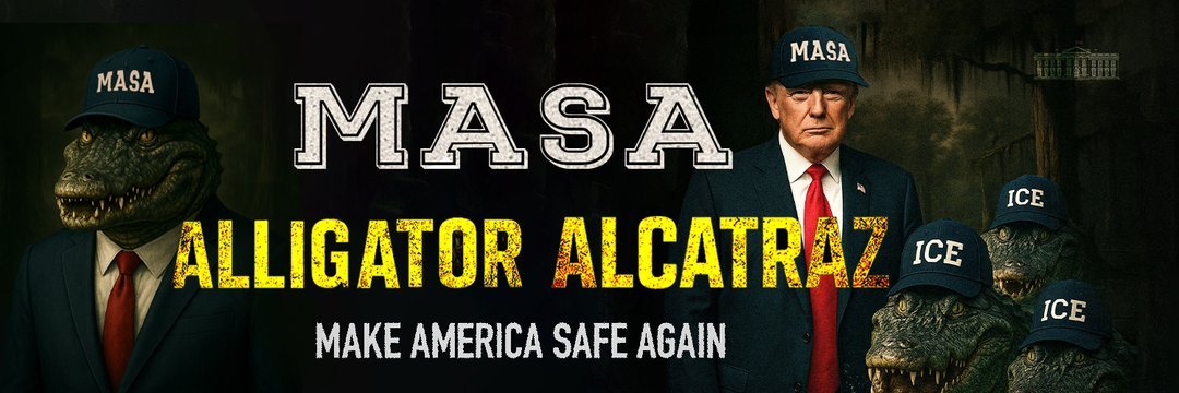 Bruce Porter Jr.  (@networksmanager) on Twitter photo MAKE AMERICA SAFE AGAIN
 
I am always bullish in Politify and $MASA is in same league as $AP + $TAP   
 
The White House teased a new facility called ALLIGATOR ALCATRAZ to Make America Safe Again 
 
Below 500 is very early imo..  
Dexscreener: dexscreener.com/ethereum/0xbde… MAKE AMERICA SAFE AGAIN
 
I am always bullish in Politify and $MASA is in same league as $AP + $TAP   
 
The White House teased a new facility called ALLIGATOR ALCATRAZ to Make America Safe Again 
 
Below 500 is very early imo..  
Dexscreener: dexscreener.com/ethereum/0xbde…
