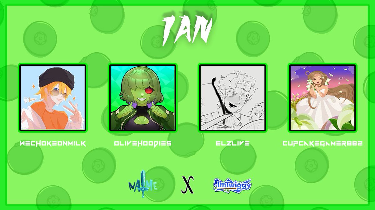AJX (@captainajx) on Twitter photo NAME x <a href="/imtwiggyy/">ImTwiggy🫐</a>
🙋♂️ Introducing Ian 🙋♂️
<a href="/WeChokeOnMilk/">WeChokeOnMilk</a> <a href="/olivehoodies/">olive 🍉</a> <a href="/Elzlive_/">Elzlive</a> <a href="/CupcakeGamer882/">Emily | CupcakeGaming882 🎗️🩷💛</a>
Watch them compete NEVER because this event isn't real! NAME x <a href="/imtwiggyy/">ImTwiggy🫐</a>
🙋♂️ Introducing Ian 🙋♂️
<a href="/WeChokeOnMilk/">WeChokeOnMilk</a> <a href="/olivehoodies/">olive 🍉</a> <a href="/Elzlive_/">Elzlive</a> <a href="/CupcakeGamer882/">Emily | CupcakeGaming882 🎗️🩷💛</a>
Watch them compete NEVER because this event isn't real!
