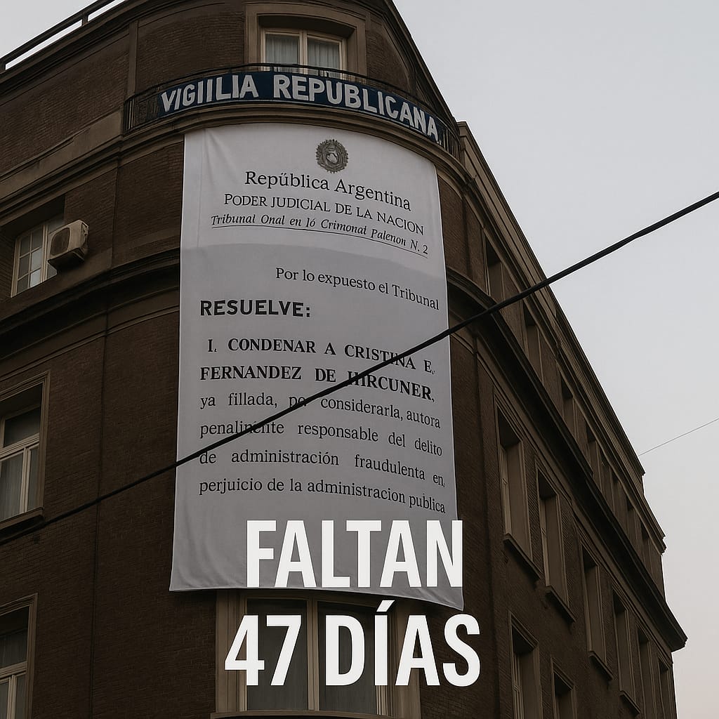 🎉 ¡Ya reunimos más de $100.000 para la bandera!

Gracias a todos los que se sumaron tan rápido.
No es solo una lona: es un acto de memoria.

Es la respuesta ciudadana a quienes quisieron callarnos.
El fallo que colgaremos este 17 de agosto no es venganza: es un hito de la