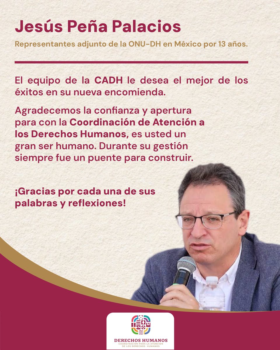 CADH (@cadh_goboax) on Twitter photo ¡Gracias por tanto, Jesús Peña
Palacios!
Buen camino.
<a href="/ONUDHmexico/">ONU-DH México</a>
#CADH #DerechosHumanos #DerechosHumanosOaxaca ¡Gracias por tanto, Jesús Peña
Palacios!
Buen camino.
<a href="/ONUDHmexico/">ONU-DH México</a>
#CADH #DerechosHumanos #DerechosHumanosOaxaca