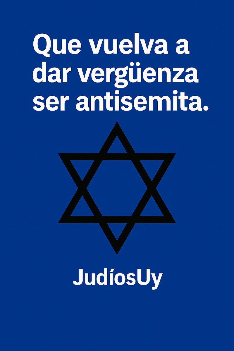 Hubo un tiempo en que ser antisemita daba vergüenza.
Hoy, muchos lo dicen en voz alta, con orgullo, disfrazándolo de causa o de justicia.
Pero el odio no necesita excusas: se reconoce solo.
Y no se combate con silencio.Que vuelva a dar vergüenza ser antisemita.