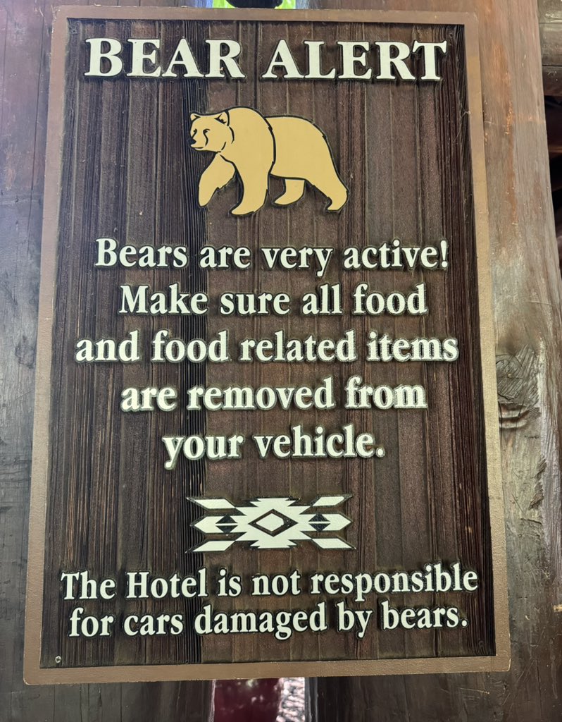 Bear Alert at the Ahwahnee hotel 🐻