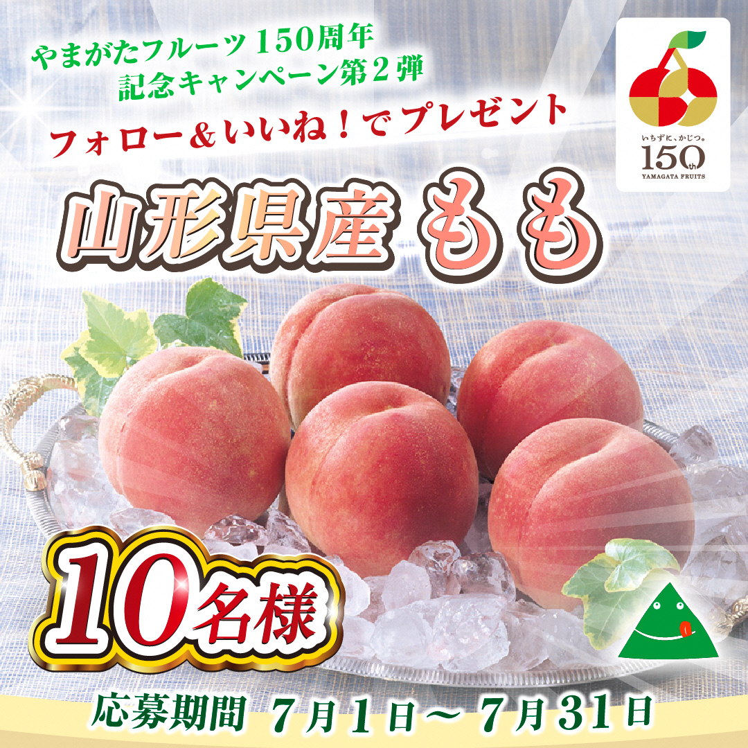 pref_yamagata's tweet photo. ＼　第２弾　／
🎁おいしい山形 インスタグラムキャンペーン🎁
#やまがたフルーツ150周年 を記念して、
プレゼントキャンペーンを実施します！

第２弾は #山形県産もも を10名様にプレゼント🍑
おいしい山形推進機構公式Instagramアカウントを
「フォロー+当該投稿をいいね」でご参加ください！
https://t.co/he06Dm1mZq

⚠ご注意ください⚠
この山形県Xアカウントをフォローでは
ご参加いただけません！
