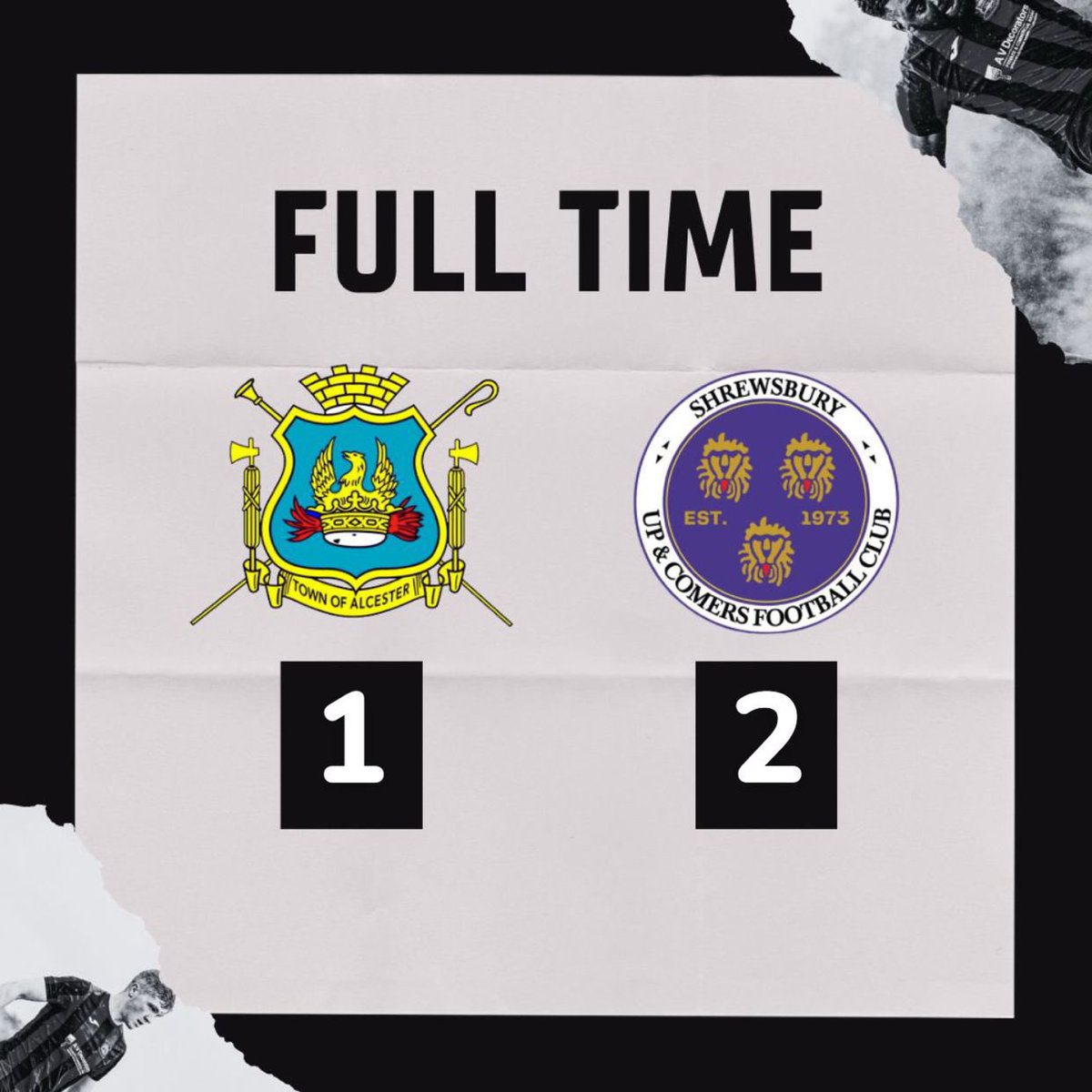 FULL TIME | 

Alcester Town 1 - 2 Shrewsbury U&amp;C 

⚽️ A Bourn 

Thank you to Graham and all at <a href="/LudlowFC/">Ludlow Town FC</a> for organising and all the best to <a href="/UpnComersMensFC/">SUAC FC</a> for the season, top group.