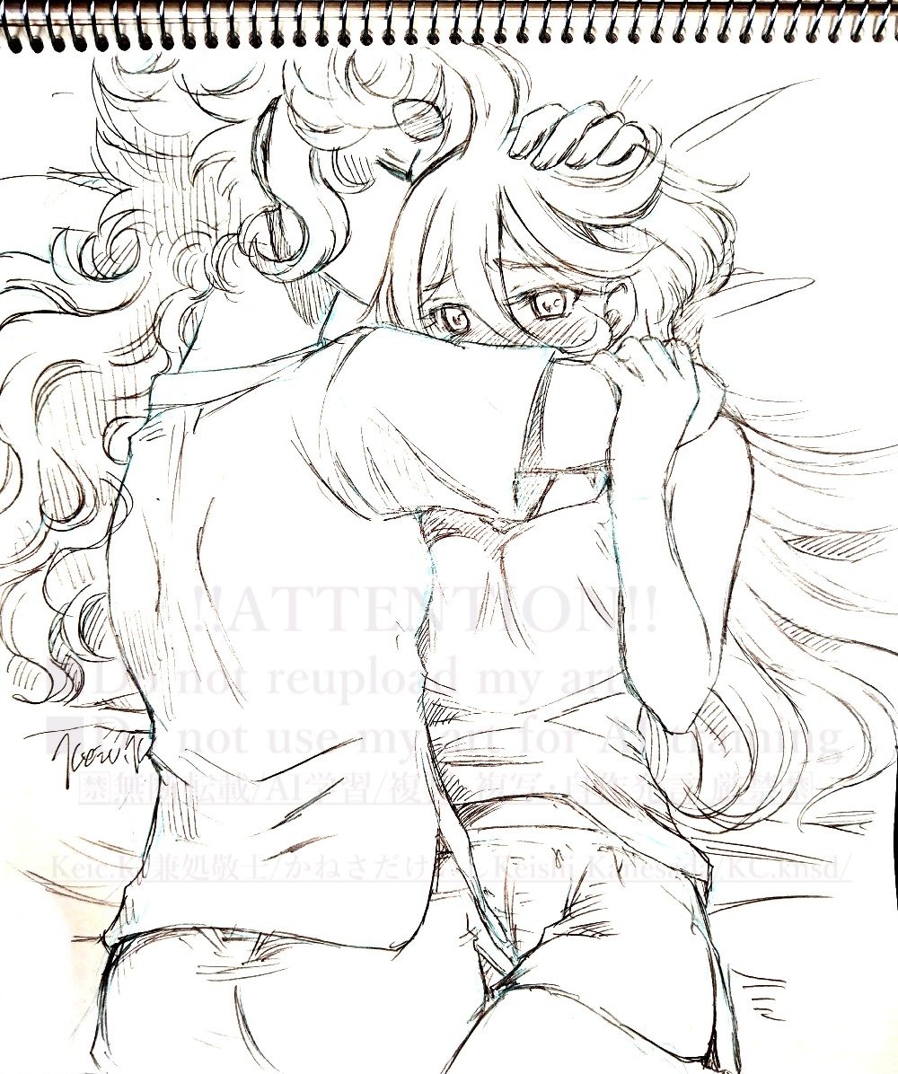 おはよーございます✨朝活終了～！🧹🧺

朝からあっつぅ💦ここから暫く猛暑日続く予報だよ。みんなこまめに身体冷やして水分補給してね！

#リハビリ絵 は #スレミオ
体温が低いから抱き枕代わりにされちゃって、すやすや快眠のスレッタと悶々眠れない夜を過ごすミオリネさん

#水星の魔女
#G_Witch