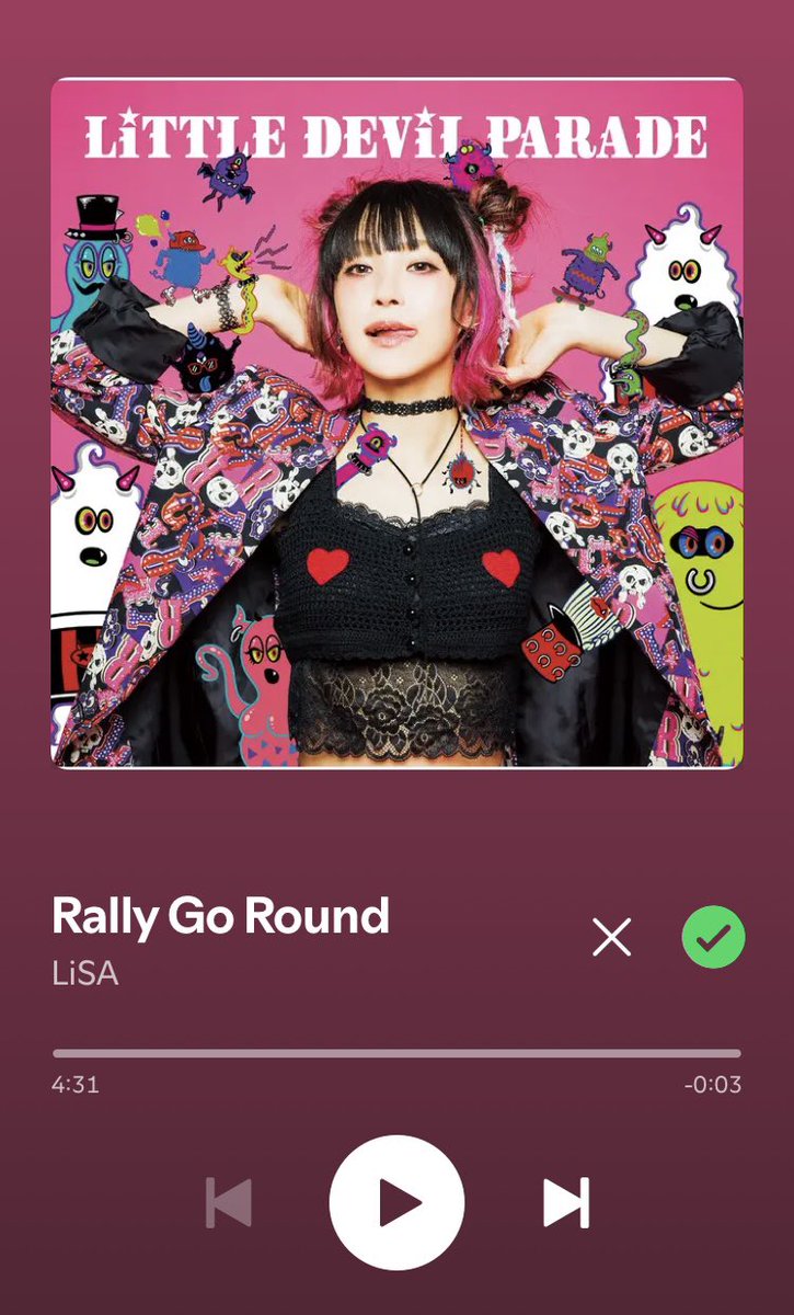 PnNljuTB9bLHgJv's tweet photo. おはようございます☀
今朝のお目覚めの1曲は、LiSAさんの「♪Rally Go Round」🎲🏹💘
今日は仕事が休みなので今起きました🥱
今日も一日よろしくお願いします🙇♂️
今日もいい日だっ✌️
#Spotify
#LiSA #RallyGoRound
#LiSAッ子と繋がりたい https://t.co/tlwdImvV8J