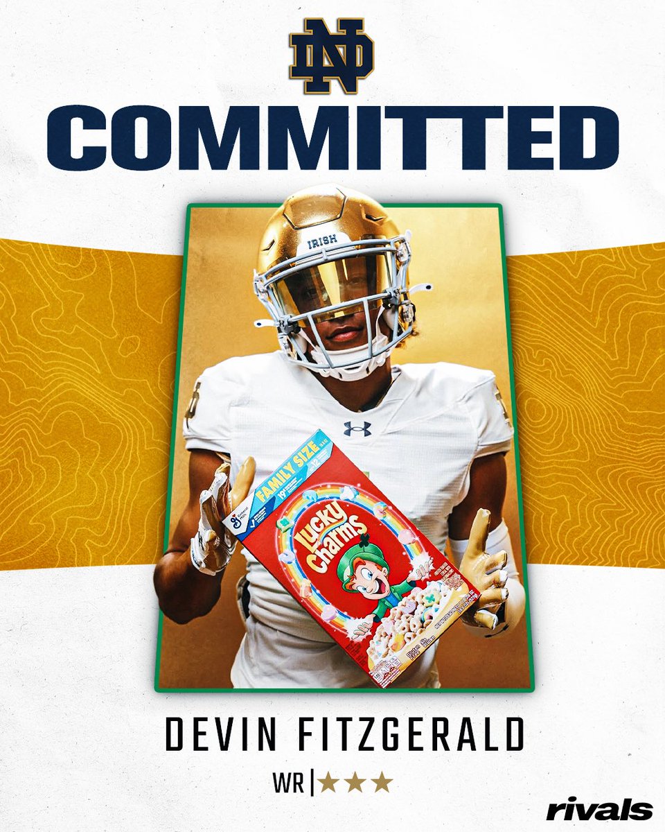 🚨BREAKING🚨

Phoenix Brophy Prep 2026 class WR Devin Fitzgerald announced his Notre Dame commitment. He’s the son of Larry Fitzgerald.

“I’m just looking forward to being a part of (Notre Dame) and contributing to definitely winning a natty.”

Story: on3.com/teams/notre-da…