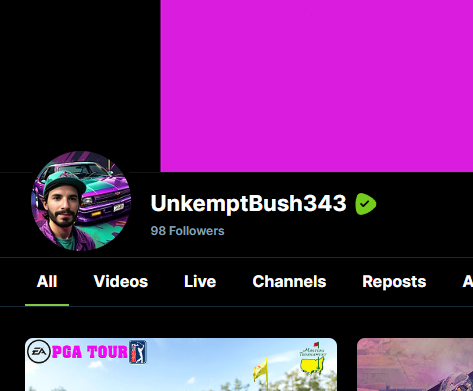 Bushy343YT's tweet image. Yeah baby, forgot to post we were live today but we had fun with some PGA masters as usual on sat. Were are getting super close to maybe getting our creator "badge" on @rumblevideo @GamingOnRumble
rumble.com/user/UnkemptBu…
#rumble #gaming #gamer #streamer