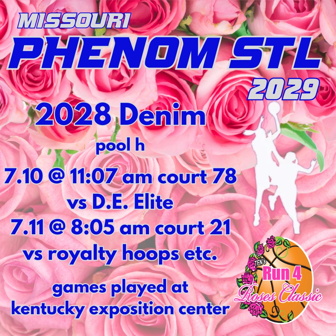 Amarlii Hart (@amarlii_hart) on Twitter photo Here’s our schedule for Run 4 Roses!! Super excited to compete with these girls! <a href="/CoachSantanaSTL/">Coach Santana STL</a> <a href="/MissouriPhenom/">Phenom Basketball</a> <a href="/PGHMissouri/">Prep Girls Hoops Missouri</a> Here’s our schedule for Run 4 Roses!! Super excited to compete with these girls! <a href="/CoachSantanaSTL/">Coach Santana STL</a> <a href="/MissouriPhenom/">Phenom Basketball</a> <a href="/PGHMissouri/">Prep Girls Hoops Missouri</a>