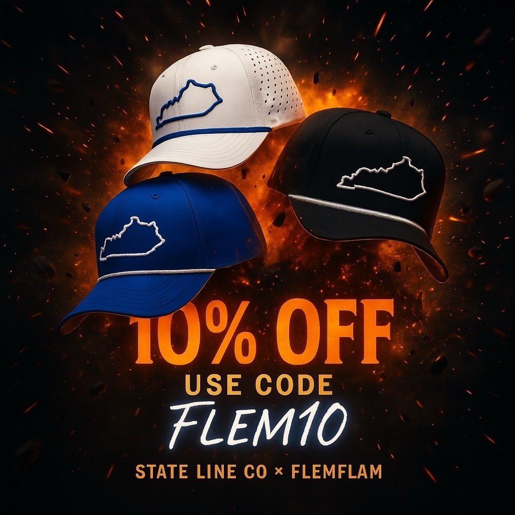 FlemFlam_'s tweet image. Your hat game is mid. Fix it for 10% off with code FLEM10.
@StateLineCo x @FlemFlam_
statelineco.shop