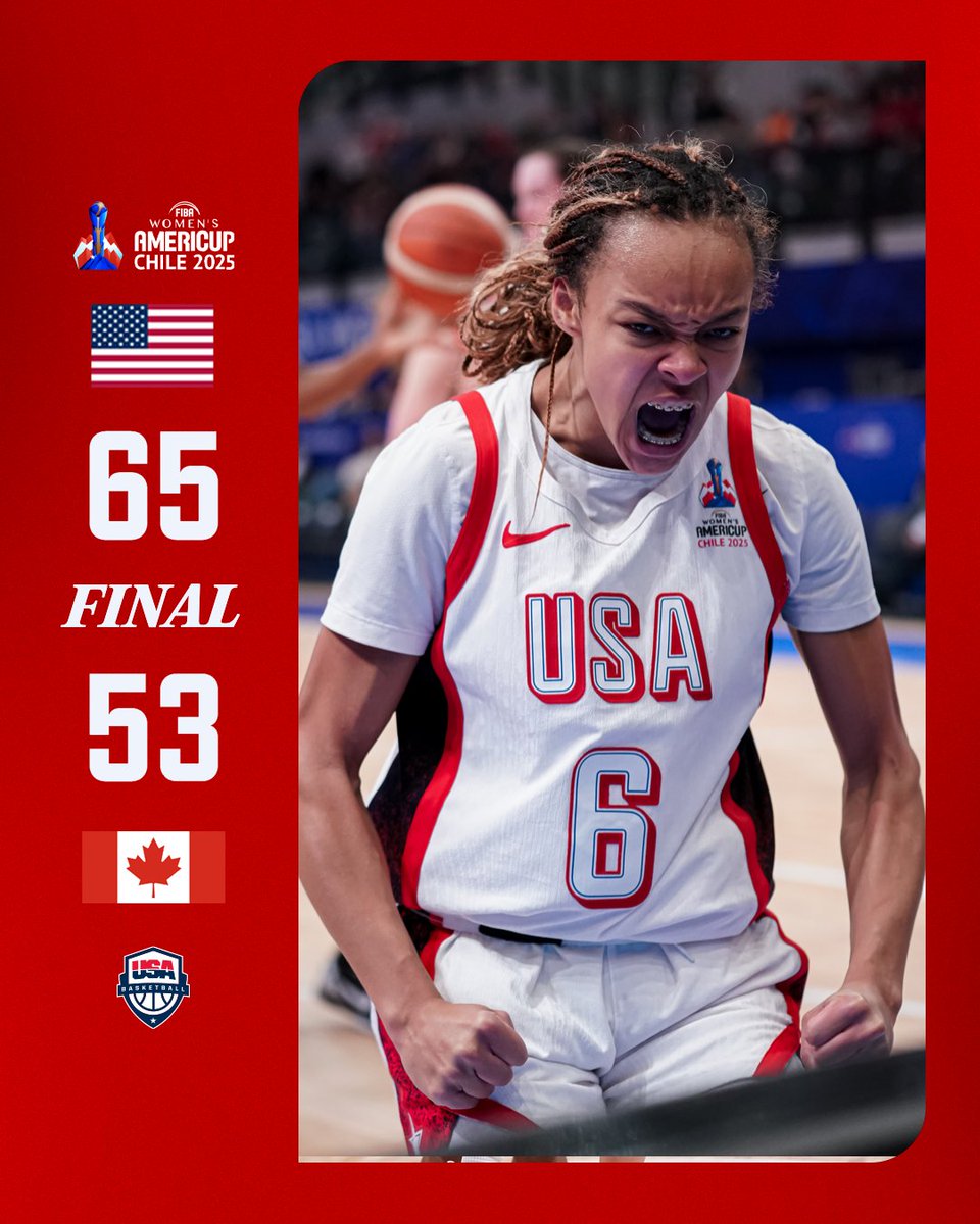 👑 The Queens of North America 🇺🇸

Tomorrow, we play for #AmeriCupW Gold.

<a href="/HannahHidalgo/">Hannah Hidalgo</a> 19 pts | 4 ast | 4 stl
<a href="/MaddiewitdaB_/">Madison Booker</a>  12 pts | 4 reb
<a href="/mikaylablakes/">Mikayla Blakes</a> 11 pts | 4 reb