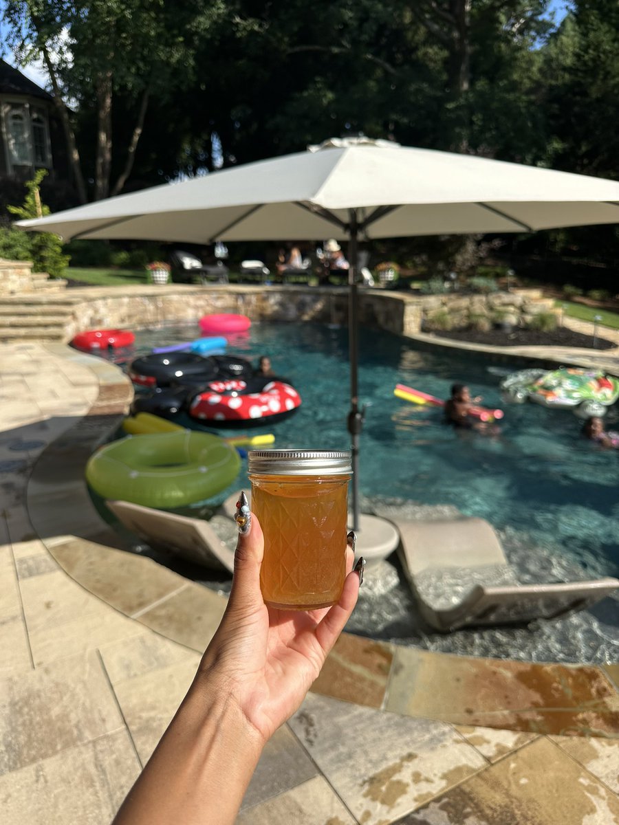 My uncle made peach cobbler moonshine for the cookout.