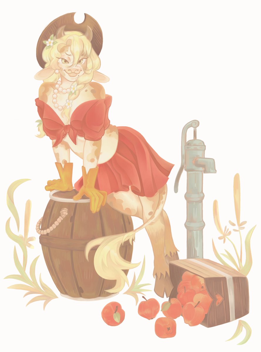 vampurry's tweet image. dawdling on the farm on a hot summer day🍎