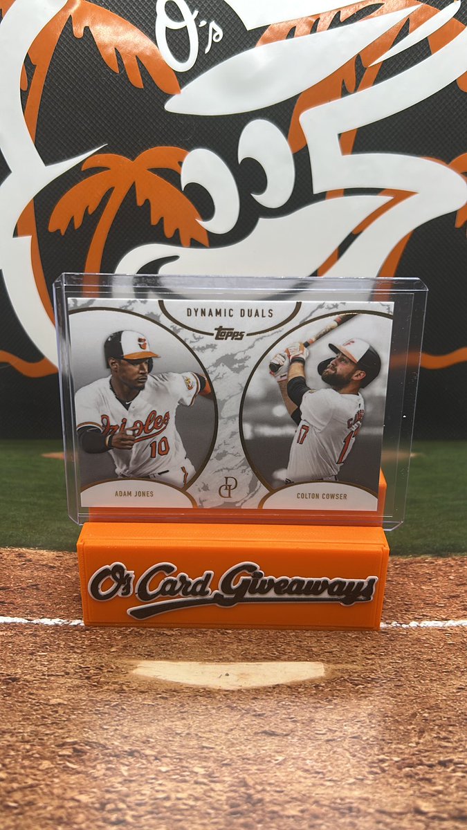 Orioles win!!! Alright gang I don’t have a Stallings so instead how about we do a Cap10/MooMan combo? Like retweet and follow. I’ll select one lucky winner tomorrow during the game to receive this Adam Jones/Colton Cowser card! #Birdland