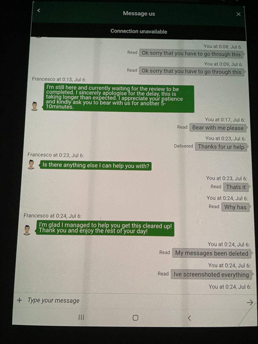Nathana980's tweet image. Who’s best to contact I’ve won money from Paddy power they are now deleting my messages with customer service chat I’ve got screenshots proof. Also they are going against there own rules and are scamming people
@metpoliceuk @paddypower @GamRegGB  #paddypower #scammed