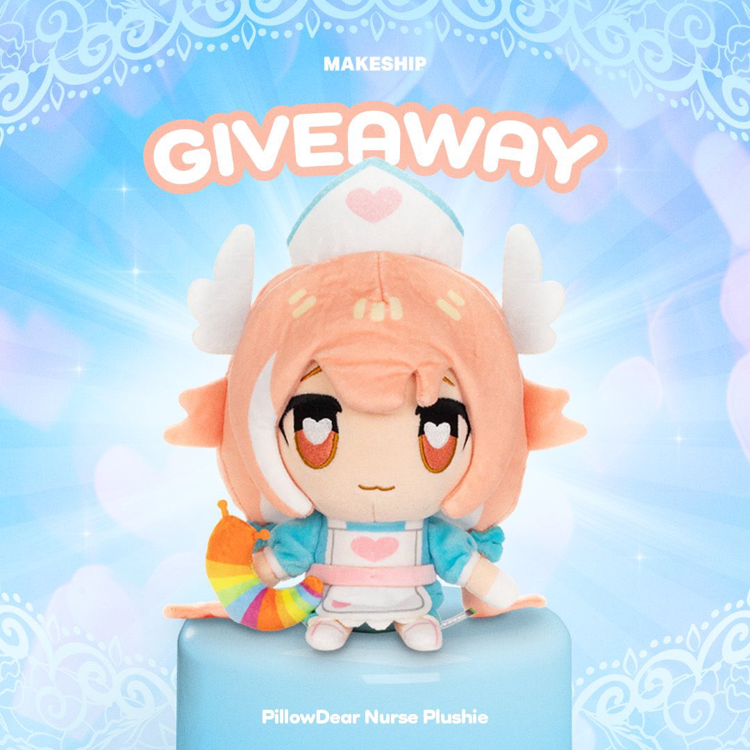 PillowDear 💌🏹 (@pillowdearasmr) on Twitter photo GIVEAWAY!! ♡
We’re giving 2 lucky fans the chance to win the Pillowdear Nurse Plushie! (°▽°)
Here's how to enter:
Follow @makeship & <a href="/pillowdearASMR/">PillowDear 💌🏹</a>
Retweet this post
Giveaway ends July 8th! Winners will be randomly selected and contacted by @makeship.
Good luck! ☆ GIVEAWAY!! ♡
We’re giving 2 lucky fans the chance to win the Pillowdear Nurse Plushie! (°▽°)
Here's how to enter:
Follow @makeship & <a href="/pillowdearASMR/">PillowDear 💌🏹</a>
Retweet this post
Giveaway ends July 8th! Winners will be randomly selected and contacted by @makeship.
Good luck! ☆