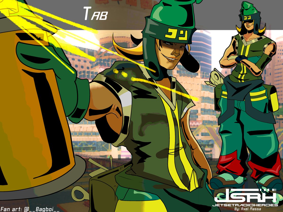 __BagBoi__ (@caindollar) on Twitter photo Need Upgrades?
Tab's the guy.
Jet Set Radio: Heroes / Tab Fanart for the Wonderful <a href="/AXEL_MSS/">Axouel2009</a> .
I'm serious man I love your stuff dude 🤙🤙🤙♥️♥️♥️
#jetsetradio #jsr #heroes #jetsetradioheroes #Indie #fanart Need Upgrades?
Tab's the guy.
Jet Set Radio: Heroes / Tab Fanart for the Wonderful <a href="/AXEL_MSS/">Axouel2009</a> .
I'm serious man I love your stuff dude 🤙🤙🤙♥️♥️♥️
#jetsetradio #jsr #heroes #jetsetradioheroes #Indie #fanart