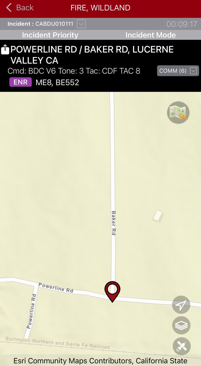 [New Incident] Vegetation Fire reported Powerline Road x Baker Road, Lucerne Valley. Units responding from <a href="/BLMca/">Bureau of Land Management California</a> <a href="/SBCOUNTYFIRE/">San Bernardino County Fire</a> <a href="/SanBernardinoNF/">San Bernardino National Forest</a> <a href="/CALFIREBDU/">CAL FIRE BDU</a>