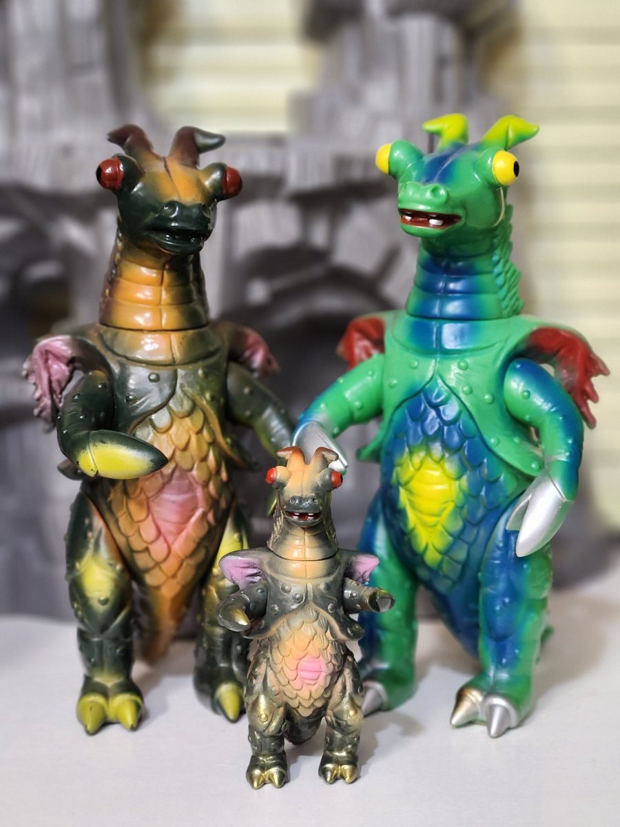 バルガラス　ガンダーギラス　ソフビ　復刻　恐獣　セット品 3体セット品 流星人間ゾーン 恐獣 ザンドラ バルガラス ガンダーギラス