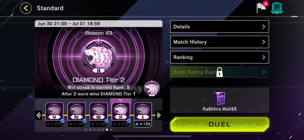 iGrindYugioh's tweet photo. 5 game win streak with Kashtira Maliss loving Master Duel right now… Diamond 1💎 now next is Master Rank!!! 😮‍💨🔥🦁  #yugioh #yugiohtcg #YuGiOhMasterDuel #yugiohots #konami #MasterDuel #Maliss https://t.co/nL5MIDNzAu