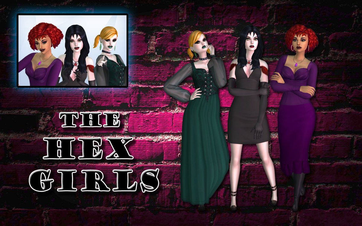 Made The Hex Girls from Scooby Doo! 🦇 
EA ID: jenjgolem 
#thesims4 #ShowUsYourSims