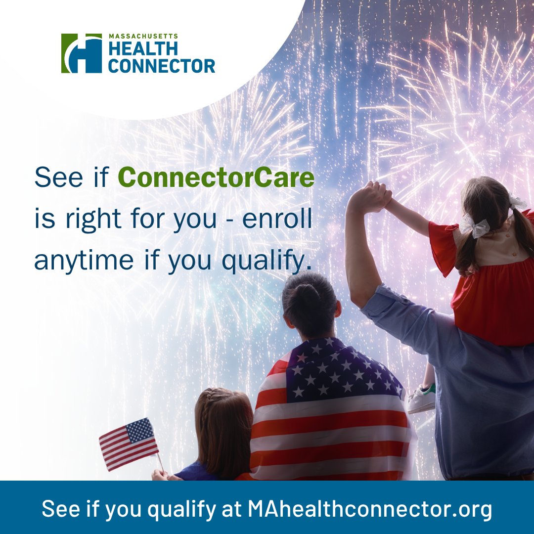 HealthConnector's tweet image. Find out if you qualify for ConnectorCare plans through the state’s Health Connector this summer season! Plans have low co-pays, no deductibles, and premiums that meet your budget. Find out more ▶️ mahealthconnector.org/connectorcare
#HealthPlansThatFit #GetCovered
