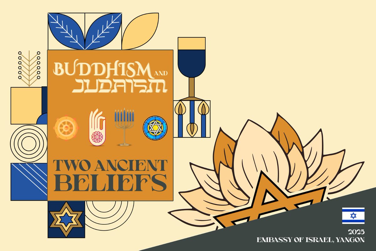 RuthZakh's tweet image. Happy 90 birthday to the reverend @DalaiLama  and to our dear American friends for #4thofJuly  - from the Embassy of Israel in Yangon and it's now gone international Exhibition created by me @RuthZakh "Buddhism and Judaism: Two Ancient Beliefs".