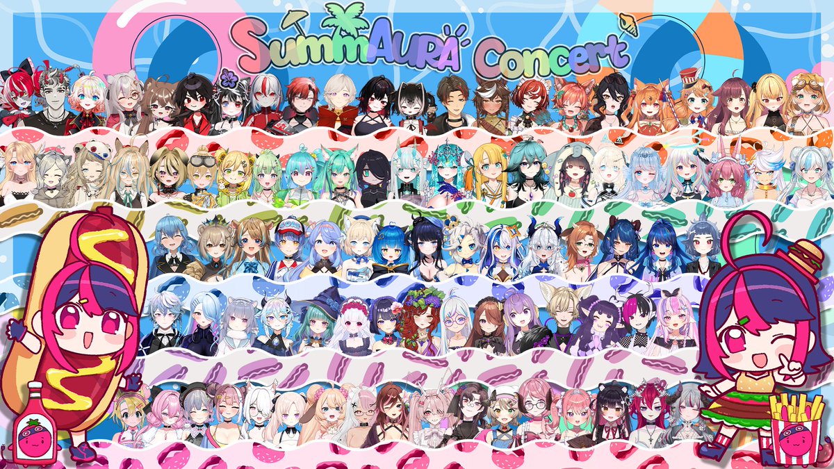 GXAuraOfficial's tweet photo. [Announcement]

It's time for... SUMMAURA CONCERT 2025! ☀️

I’ll be hosting my annual summer charity concert! 🌭 🍔 

But wait… there are TWO concerts?! 😮 
That’s right! Our first concert will feature Anime openings, whilst the second will feature Anime insert and ending songs! 🎶 

Come join us for both concerts as we continue raising money for Great Ormond Street Children’s Hospital! ❤️🖤

~Anime Openings Concert~
🗓️: July 12th
⏰: 8pm GMT+1

~Anime Endings and Inserts Concert~
🗓️: July 19th
⏰: 8pm GMT+1

All participants below! ⬇️