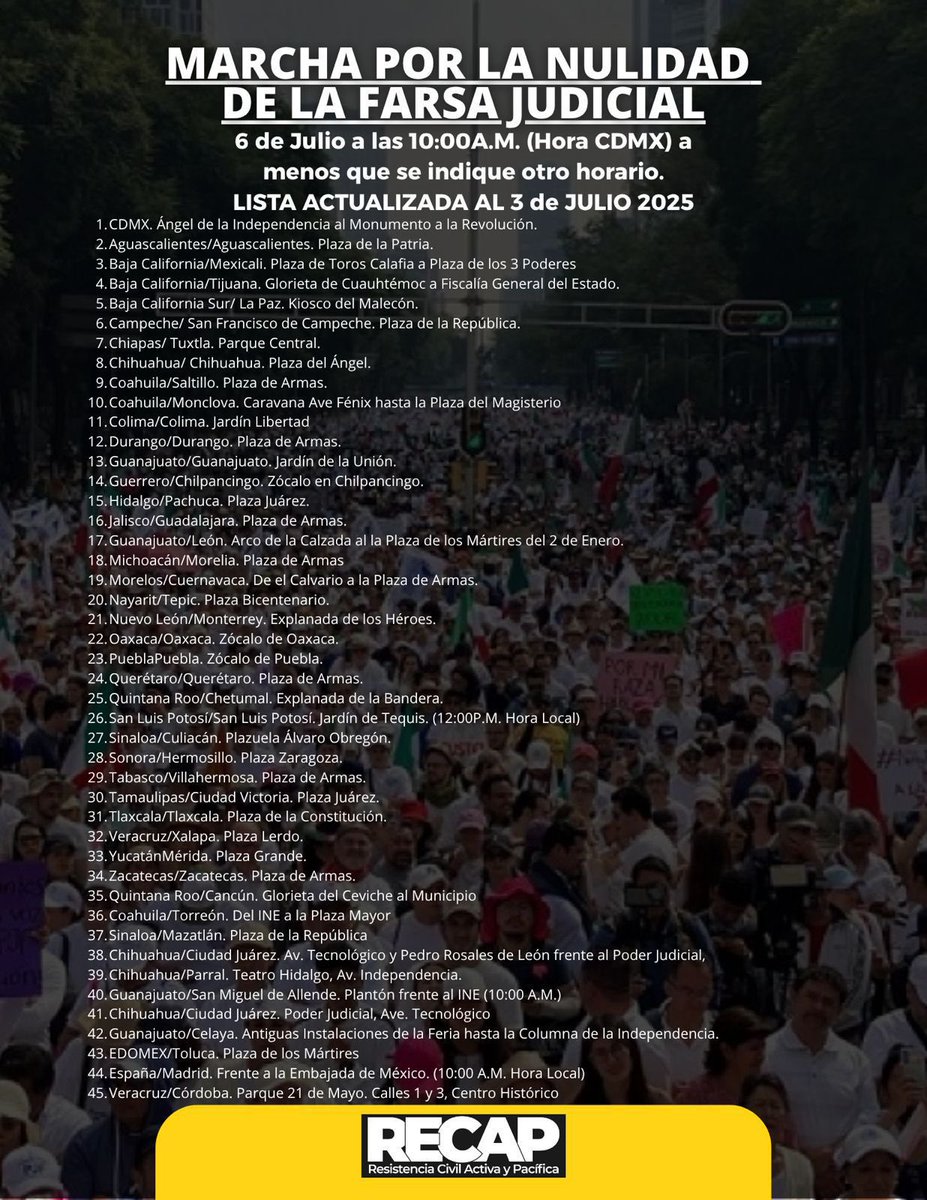 Va Por Todos Mx (@vaportodosmx) on Twitter photo <a href="/efectocolmenamx/">Efectocolmenamx</a> <a href="/ChumelTorres/">Chumel Torres</a> <a href="/TEPJF_informa/">TEPJF</a> Mañana 6 de julio es el día, de la unidad, de la democracia y la justicia. Nos vemos en el Ángel 10 am CDMX o busca tu ciudad <a href="/efectocolmenamx/">Efectocolmenamx</a> <a href="/ChumelTorres/">Chumel Torres</a> <a href="/TEPJF_informa/">TEPJF</a> Mañana 6 de julio es el día, de la unidad, de la democracia y la justicia. Nos vemos en el Ángel 10 am CDMX o busca tu ciudad