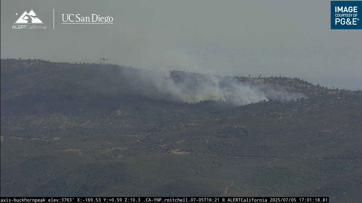 DanielFireTruck's tweet photo. Currently looking at the #HunterFire Located at Bear Valley Road, Hunters Valley, Mariposa County.

15 acres, Moderate Rate of Spread, with Air Tankers and Copters overhead. https://t.co/KMeqtv92FA