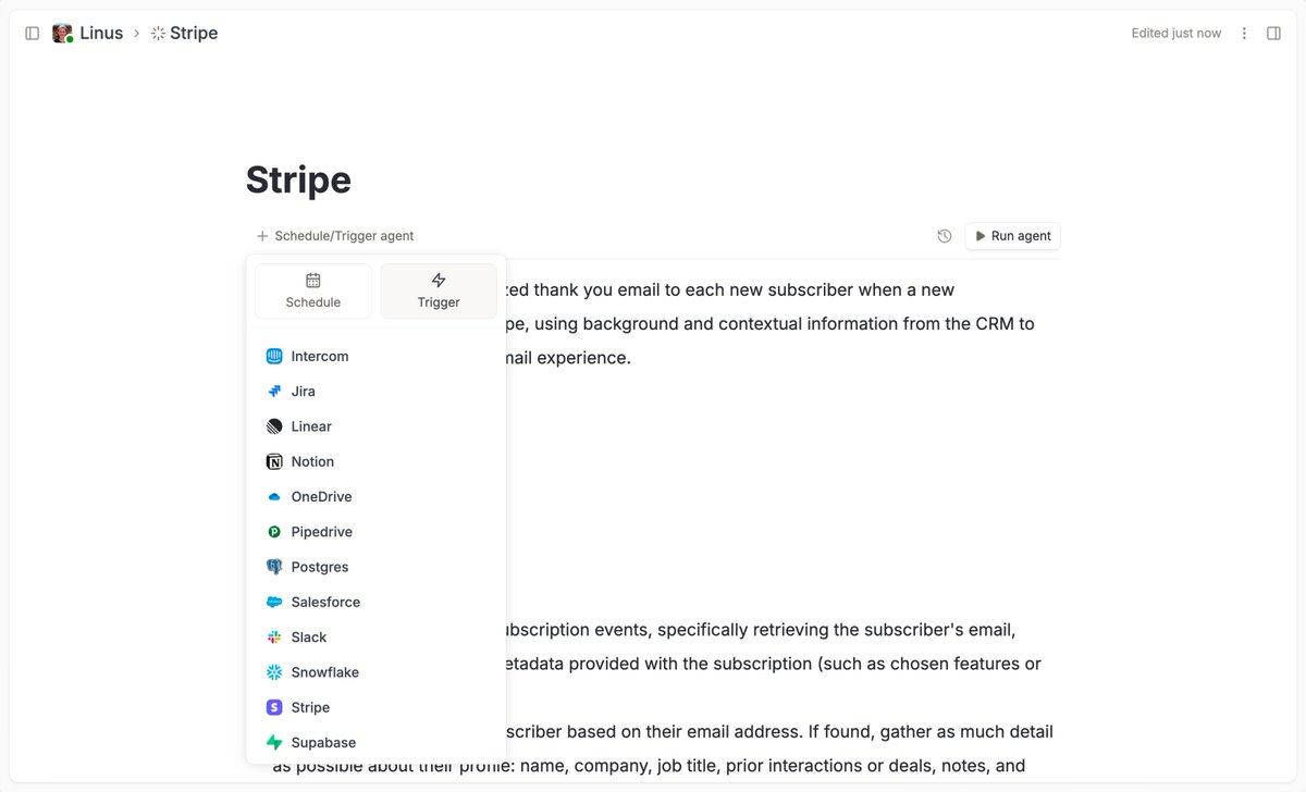 supportingden's tweet image. Triggers just launched in Den!

Since we started using triggers internally, we have saved 10+ hours on manual work a week. 

Here's exactly how we're using them 🧵👇