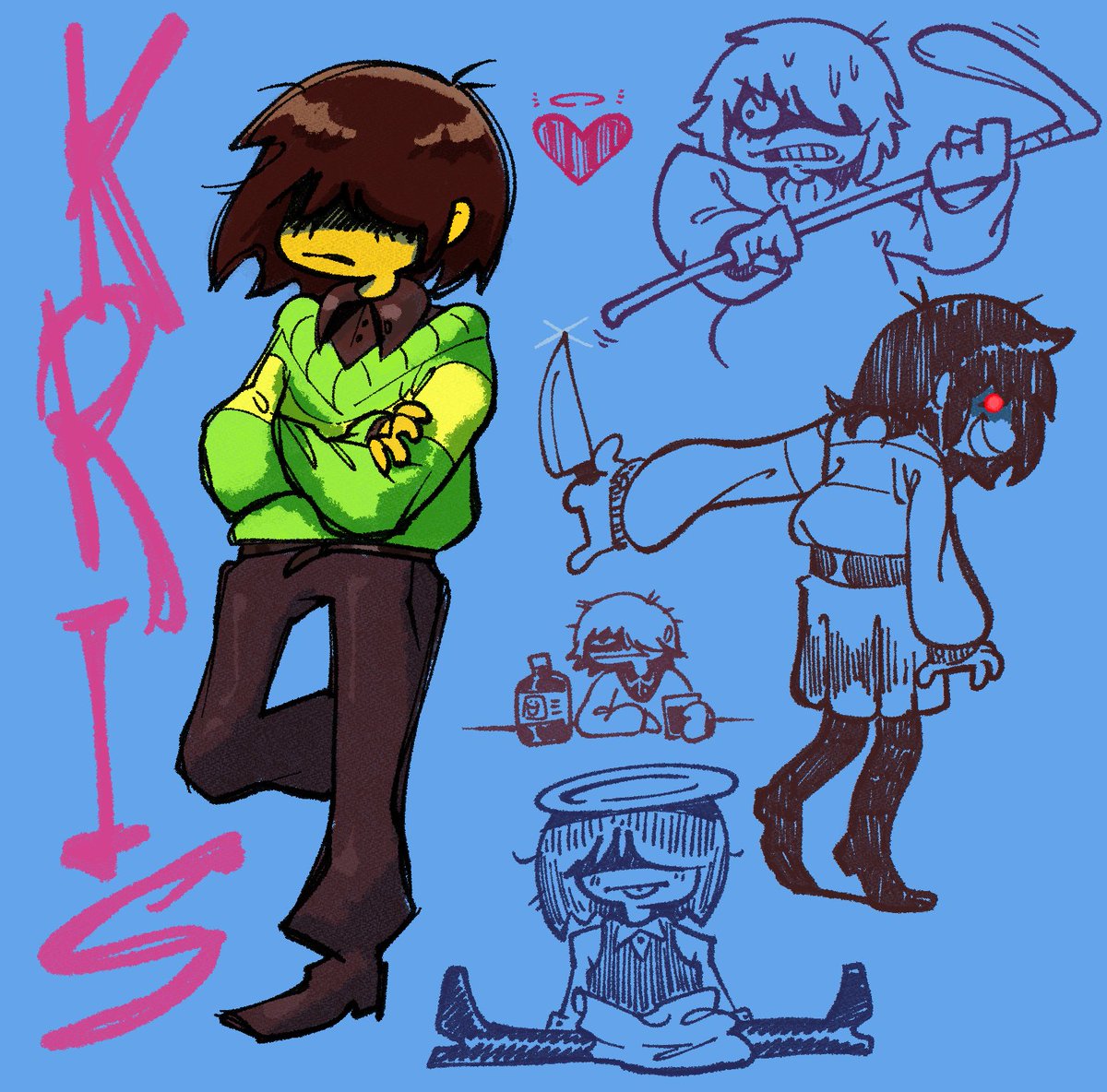 Olistar255's tweet image. #deltarune the wacky human next door