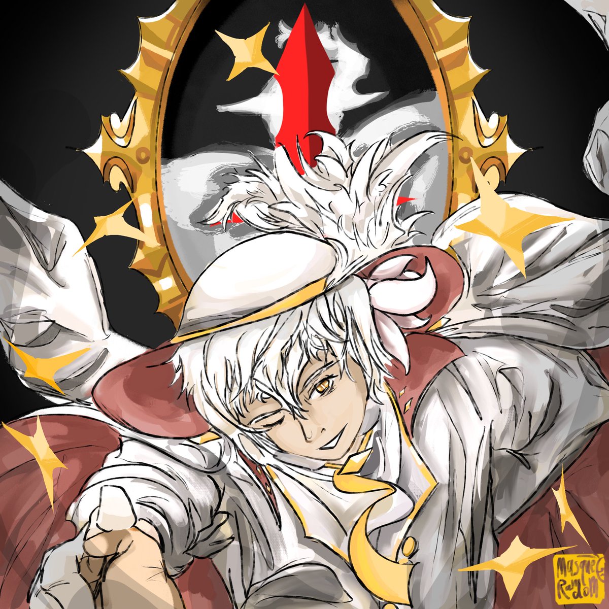 artfigh,,,,..,,
char belongs to <a href="/MonsieurAerien/">𓆩Aerien𓆪</a> 

golden handshake
#artfight2025