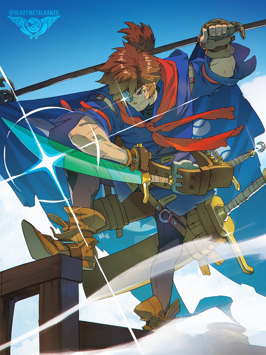 Barely have time to draw anything for myself these days...but i wanted to clean up a sketch i drew of an older version of Vyse from #SkiesOfArcadia 🏴‍☠️🦜