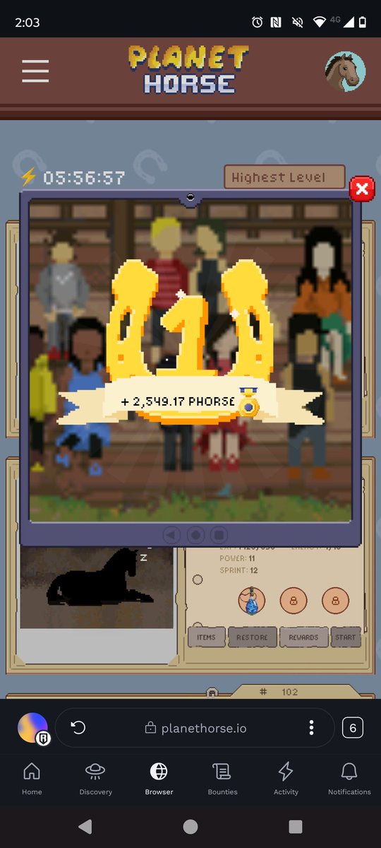 My legendary Horse lvl 8 🔥 
imagine at lvl 30

<a href="/PlanetHorseGame/">Planet Horse</a>
<a href="/Ronin_Network/">Ronin</a>