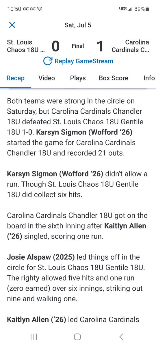 Karsyn Sigmon 2026 (@karsynsigmon) on Twitter photo Good showing <a href="/BoulderIDT/">Boulder IDT</a> . 7 inning bracket shutout today and three shutout innings on Thur. 10 IP 7 Hits Zero Runs. Proud of my team for competing all week. <a href="/CoachCButler/">Chelsea Butler</a> <a href="/TaylorLiguori/">Taylor Liguori</a> <a href="/kara_shutt/">Kara Shutt</a> <a href="/cardinals_chand/">Carolina Cardinals Chandler</a> <a href="/HighSchoolOT/">HighSchoolOT</a> <a href="/JasonKoon035/">Jason Koon</a> <a href="/SCSportsReport/">Tripp Roakes</a> <a href="/smithm1230/">Marcus S. Smith II</a> Good showing <a href="/BoulderIDT/">Boulder IDT</a> . 7 inning bracket shutout today and three shutout innings on Thur. 10 IP 7 Hits Zero Runs. Proud of my team for competing all week. <a href="/CoachCButler/">Chelsea Butler</a> <a href="/TaylorLiguori/">Taylor Liguori</a> <a href="/kara_shutt/">Kara Shutt</a> <a href="/cardinals_chand/">Carolina Cardinals Chandler</a> <a href="/HighSchoolOT/">HighSchoolOT</a> <a href="/JasonKoon035/">Jason Koon</a> <a href="/SCSportsReport/">Tripp Roakes</a> <a href="/smithm1230/">Marcus S. Smith II</a>